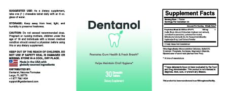 Dentanol Label